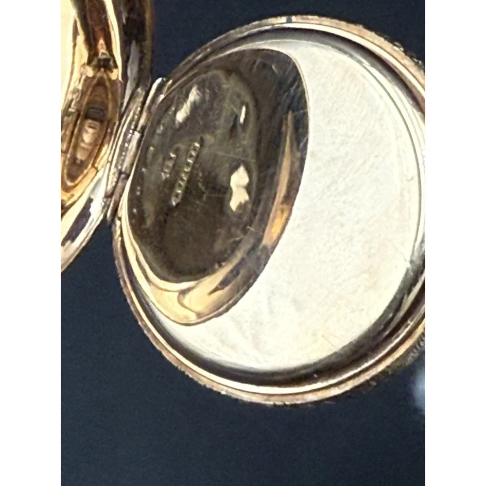 14K SOLID GOLD AMERICAN WALTHAM POCKET WATCH WITH CHAIN 15J